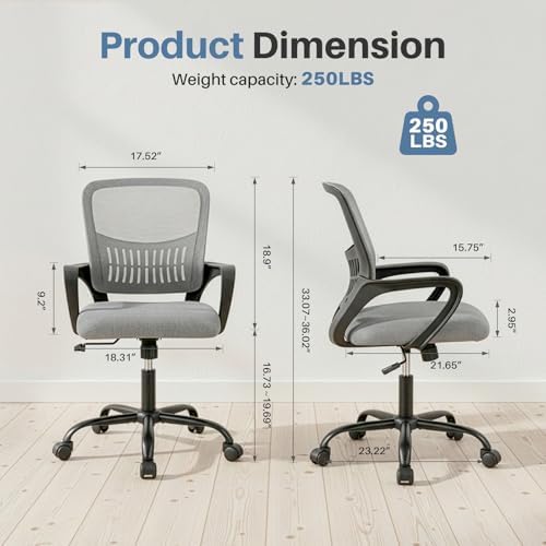 DUMOS Home Office Chair, Ergonomic Lumbar Support Desk Chair
