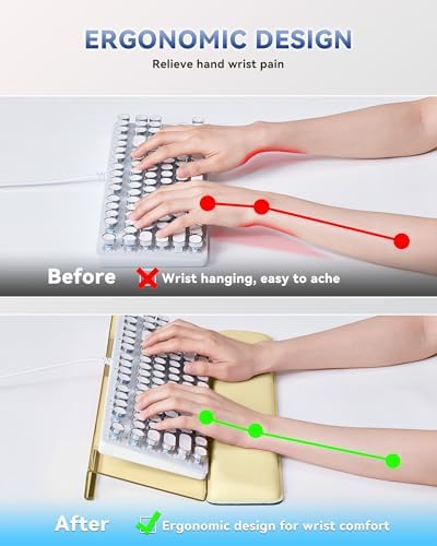 Laborio Computer Keyboard Wrist Rest, Keyboard Riser Stand for Desk(Beige)