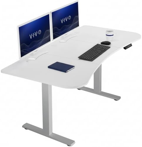 VIVO White 63 x 32 in Standing Desk, DESK-KIT-1G1W