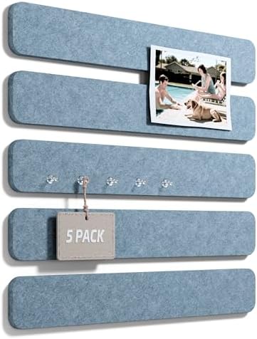 Fluxynara 13" x 2" Felt Wall Panels, Dusty Blue