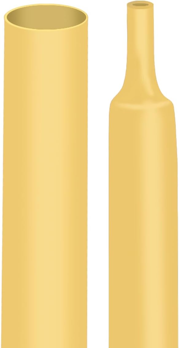 XHF UL Listed 3/4 Inch 3:1 Waterproof Yellow Heat Shrink Tubing 4 Ft Marine Grade Wire Cable Adhesive Lined Tube Insulation Seal Against Moisture Corrosion and Air Leakage