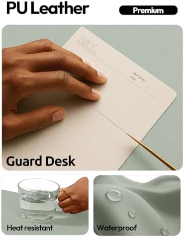 YSAGi Leather Desk Protector, Office Mat, Large Mouse Mat, Non-Slip PU Leather Blotter, Laptop Desk Mat, Waterproof Writing Pad for Office and Home(Grayish Green, 63" x 24")