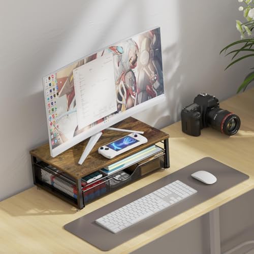 gianotter Computer Monitor Stand Riser with Drawer