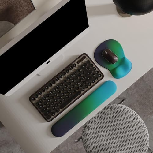ErgoComfort Gel Wrist Rest Mouse Pad-Ergonomic Office Mousepad with Wrist Support-Non-Slip, Design Desk Accessories Mat for Home&Game Decor (08Aurora Borealis)