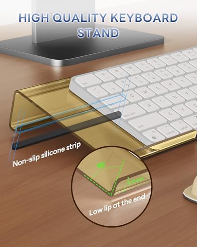 Laborio Computer Keyboard Wrist Rest, Keyboard Riser Stand for Desk(Beige)