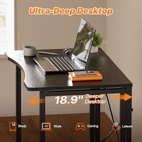 Huuger Folding Desk for Small Spaces, 31.5 Inch Foldable Computer Table
