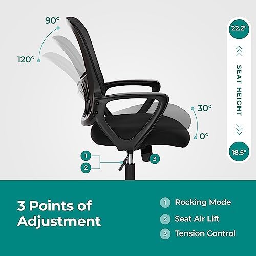 OLIXIS Home Office Chair, Mesh Desk Chair, Ergonomic Lumbar Support