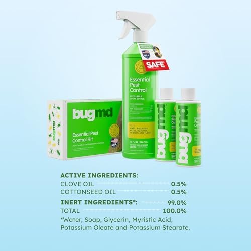BugMD Bed Bug Spray, Roach and Ant Killer - Pet Safe (64 oz Kit)