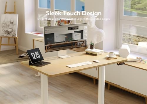 Claiks Electric Height Adjustable Standing Desk, 40x24 Inch, Nature