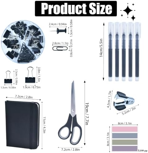 LXEVIHK Black Desk Accessories 23-Piece Office Supplies Gift Set