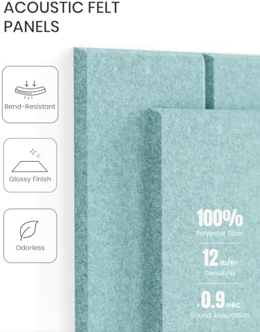 Fluxynara Felt Bulletin Board & Cork Board Alternative, Aqua Blue
