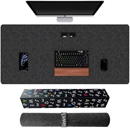 DAWNTREES Extra Large Felt Desk Mat,55''x23.6'' Non-Slip Desktop Protector