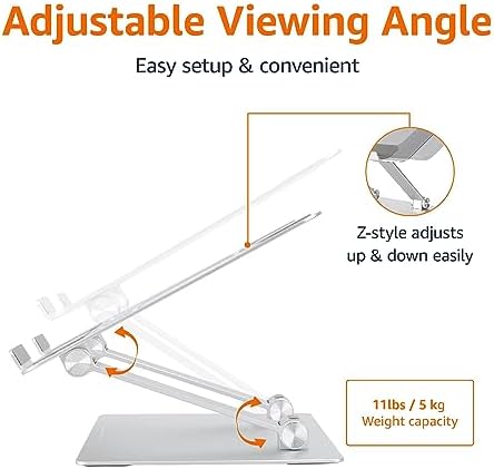 Amazon Basics Sturdy and Portable Ergonomic Laptop Stand for Desk,Height Adjustable Riser with Ventilated Cooling,Foldable,Fits All Laptops up to 17.3 Inch,Silver,10 x 8.7 x 6 in,(Pack of 12)