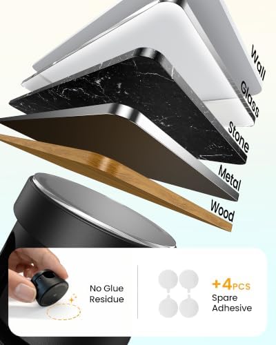 Silkland 8 Pack Snap-Lock Cable Clips, 360° Rotatable Cord Holder for Desk