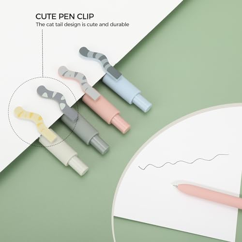 Ddaowanx Cute Cat Pens,4 Pcs 0.5mm Quick Dry Black Ink Gel Pens