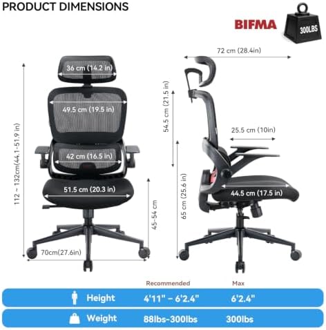 SIHOO B100 SE Ergonomic Mesh Office Chair, Desk Chair with Lumbar Support