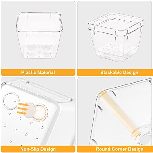 SMARTAKE 28 Piece Drawer Organizers with Non-Slip Silicone Pads, 4-Size