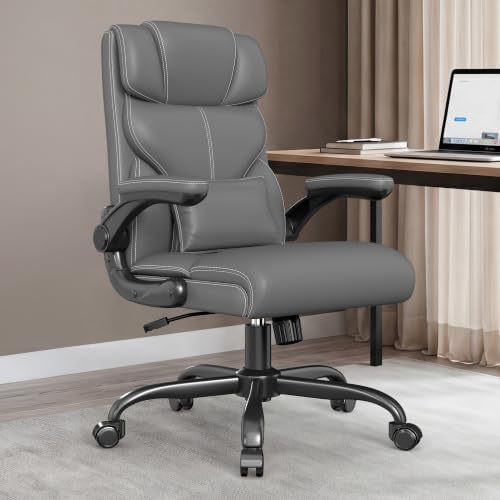 Office Chair, Executive Mid-Back Computer Desk Chair with Flip-up Armrests