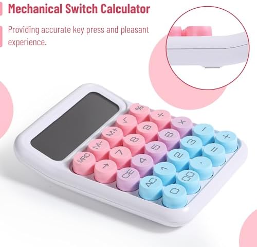 Mr. Pen- Mechanical Switch Calculator, 12 Digit Large LCD Display