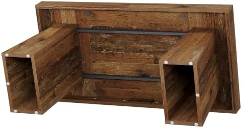 Tribesigns 55" Executive Desk, Wooden Office Desk with Double Pedestal, Modern Simple Computer Writing Table for Home Office, Mix Brown