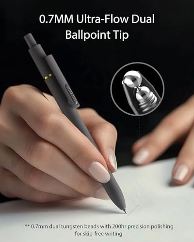 Hiacry 8 Pcs Gel Ink Pens, 0.7mm Fine Point for Smooth Writing Journaling Aesthetic Pens, Black Quick-Dry Long Lasting Fidge Pens, Cute School Office Supplies Gifts for Women （Morandi Black Ink）