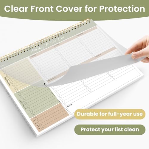 Weekly To Do List Notepad with 52 Undated Sheets（8.5"×11"）6 Pack - Undated Weekly Planner Notepad for Office Desk Accessories and Supplies - Multi