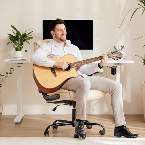Sweetcrispy Home Office Desk Chairs, High Back PU Leather Chair