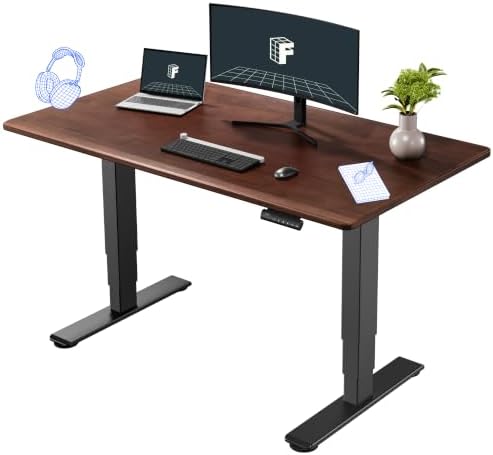 FLEXISPOT E6 Solid Wood Dual Motor 3-Stage Electric Standing Desk, 55 x 28