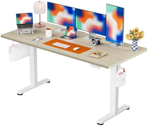 ErGear Height Adjustable Electric Standing Desk, 71 x 30 Inches Sit Stand up Desk, Memory Computer Home Office Desk, Natural
