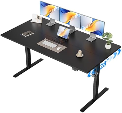 Agilestic 63 * 28 Inch Height Adjustable Electric Standing Desk, Black