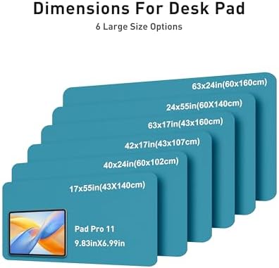 Aothia Faux Leather Desk Mat - Large Mouse Pad, Non-Slip PU Leather Blotter, Waterproof Writing Surface for Office and Home (Turquoise, 40" x 24")