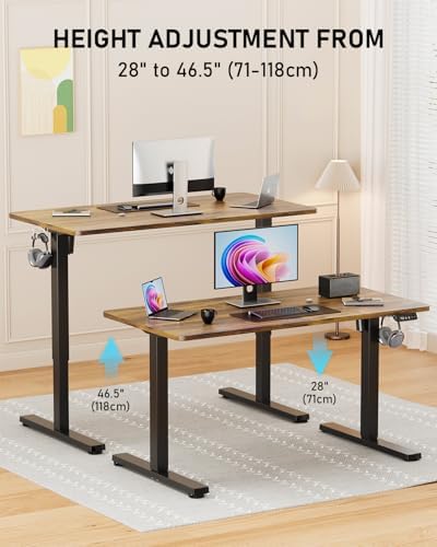 40" Small Electric Standing Desk Adjustable Height for Home Office