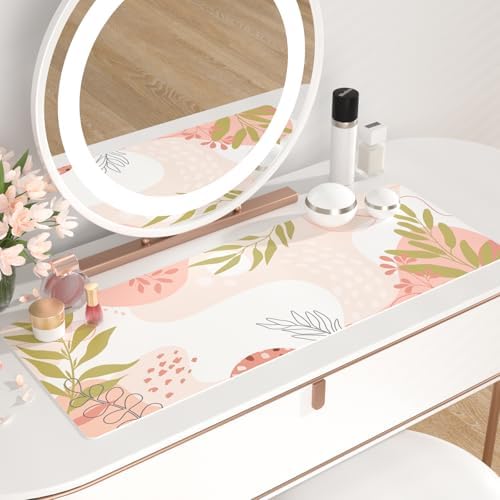 QiyI PU Leather Large Mouse Pad, 31.5" x 11.8", Minimalist Pink
