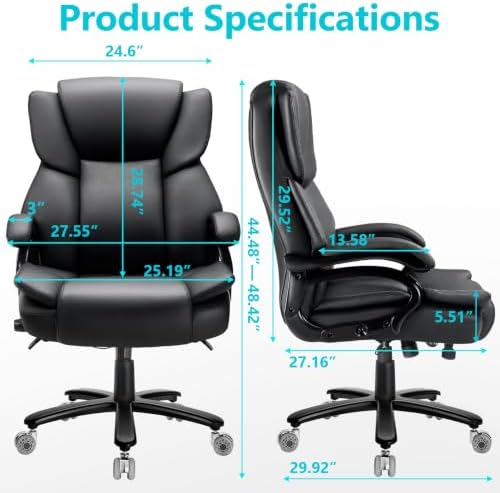 Big and Tall Office Chair, Heavy Duty Office Chair for Heavy People