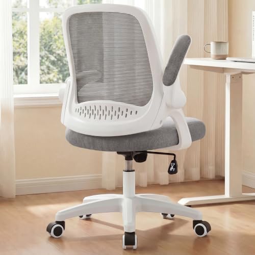 NEO CHAIR Office Desk Chair, Ergonomic Mesh with Flip-Up Armrests, Grey