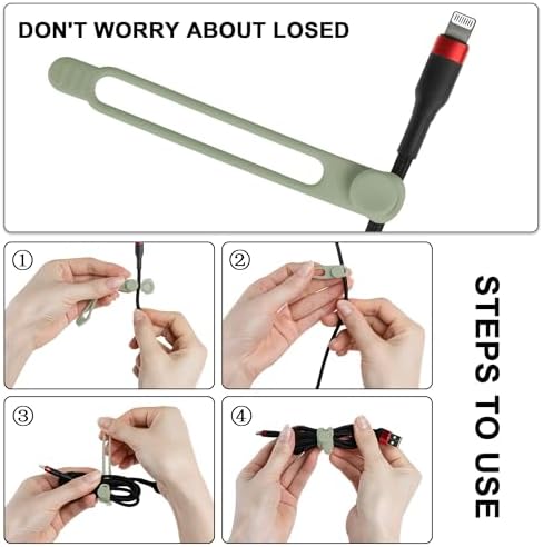 30Pcs Silicone Cable Ties, Cord Organizer Cable Management