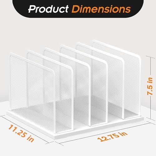 Kuntine.B 5-Section Upright Desk File Organizer White 1 Pack