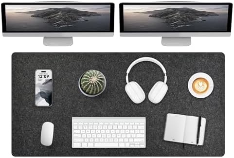 DAWNTREES Extra Large Felt Desk Mat,55''x23.6'' Non-Slip Desktop Protector