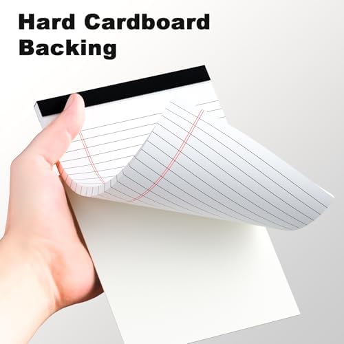 AILZFEI 12pcs Small Note Pad 5x8 College Ruled White Legal Pads Paper Notepads 12 Pack Study Back Writing Pads 5 x 8 Legal Pads Perforated Narrow Ruled Pads of Paper White