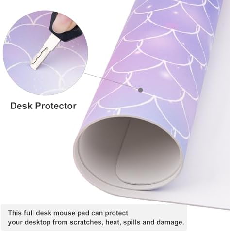 QiyI PU Leather Large Mouse Pad, 31.5" x 15.7", Gradient Fish Scales