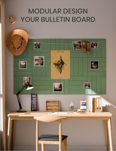 Fluxynara 36" x 24" Large Felt Bulletin Board, Moss Green