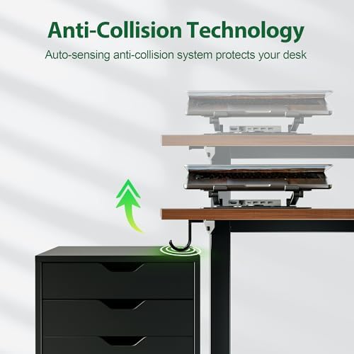 Agilestic 71*32 Inch Height Adjustable Electric Standing Desk, Dark Walnut