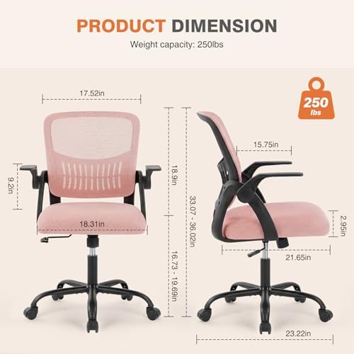 Sweetcrispy Computer Desk Chair, Mesh Office Chair, Lumbar Support