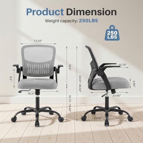 DUMOS Home Office Chair, Computer Desk Chair, Lumbar Support