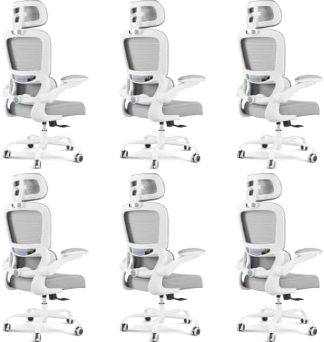 TRALT Office Chair Ergonomic Desk Chair - Gaming Chair with Lumbar Support (6, White)