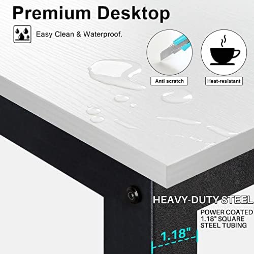 Aquzee Desk with Shelves, Computer Desk with Hutch, 55"