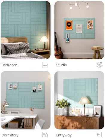 Fluxynara Felt Bulletin Board & Cork Board Alternative, Aqua Blue
