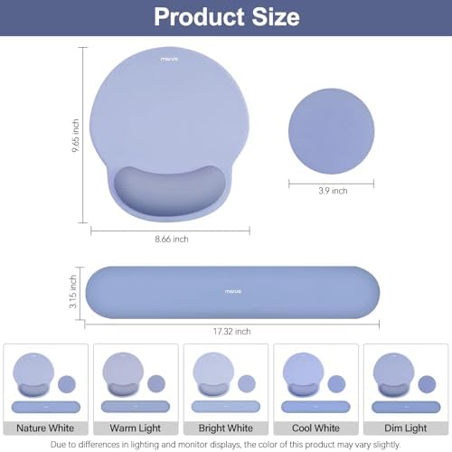 MOSISO Wrist Rest Support for Mouse Pad&Keyboard Set, Stone Blue