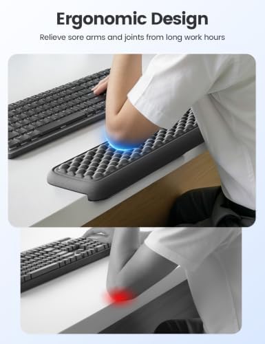 Vaydeer Ergonomic Full-Length L-Shaped Elbow Rest Pad, Desk Edge Pad, Blue
