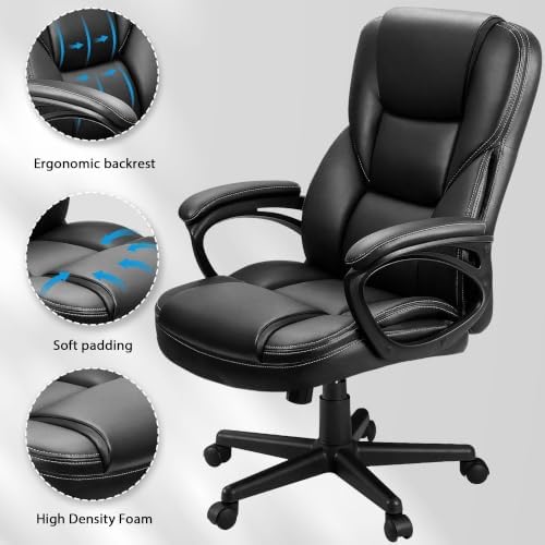 Furmax Managerial Executive Office Chair,High Back PU Leather Ergonomic Desk Chair with Lumbar Support,Reclining Computer Chair for Home Office